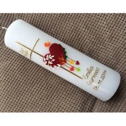 Taufkerze - Mädchen - Junge - Kerze -Taufe - Handarbeit - keine Folie - inkl. Wachsbeschriftung