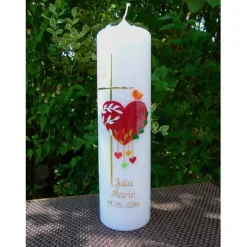 Taufkerze - Mädchen - Junge - Kerze -Taufe - Handarbeit - keine Folie - inkl. Wachsbeschriftung