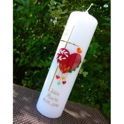 Taufkerze - Mädchen - Junge - Kerze -Taufe - Handarbeit - keine Folie - inkl. Wachsbeschriftung