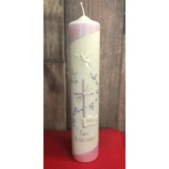 Taufkerze - Perlmutt 30x6 - verschiedene Farben -