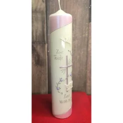 Taufkerze - Perlmutt 30x6 - verschiedene Farben -