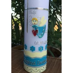 Taufkerze - Schutzengel - Engel - Fee - Mädchen - Junge - Kerze - Taufe - Handarbeit - keine Folie - inkl. Wachsbeschrif