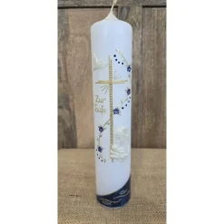 Taufkerze - schwarz-marmoriert 30x6