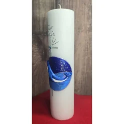 Taufkerze - Wal, Wasser, Himmel, Kreuz - Handverziert - Diverse Größen -