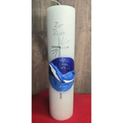 Taufkerze - Wal, Wasser, Himmel, Kreuz - Handverziert - Diverse Größen -