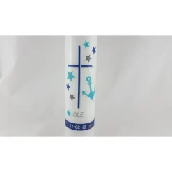 Taufkerze Anker, türkis