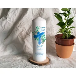 Taufkerze Aquarellkreuz Stumpe