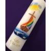 Taufkerze Arche, Boot, Noah inkl. Beschriftung, Mädchen, Junge,, Farbwünsche möglich, handgearbeitete Wachsverzierungen,