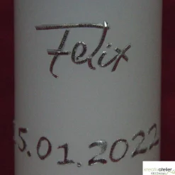 Taufkerze blau mit Wal, Wellen und Schiff, wunderschöne handverzierte Taufkerze für Jungen Walfisch, personalisierbar