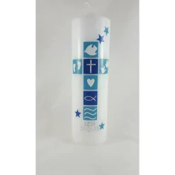 Taufkerze für Jungs, blau