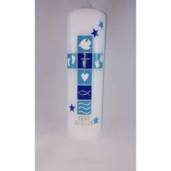 Taufkerze für Jungs, blau