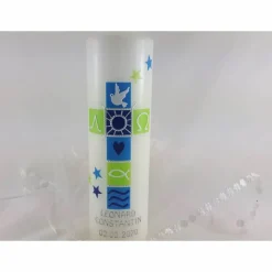 Taufkerze für Jungs, blau grün