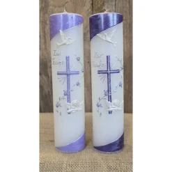 Taufkerze holografisch - 25x6 in verschiedenen Farben