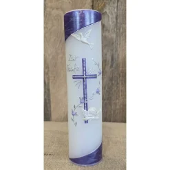 Taufkerze holografisch - 25x6 in verschiedenen Farben