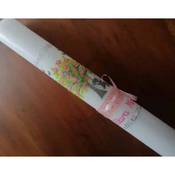 Taufkerze Kommunionkerze Kommunionskerze Mädchen Lebensbaum Baum Schaukel modern klassisch Farbwünsche möglich