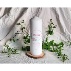 Taufkerze Kreuzkranz Stumpe