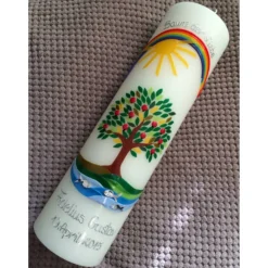 Taufkerze  Lebensbaum  Baum  Mädchen  Junge  Kerze -Taufe - Handarbeit - keine Folie - inkl. Wachsbeschriftung