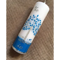 Taufkerze  Lebensbaum  Baum  Mädchen  Junge  Kerze -Taufe - Handarbeit - keine Folie - inkl. Wachsbeschriftung