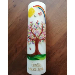 Taufkerze  Lebensbaum mit 25% Bienenwachs handgeknetet sehr edel