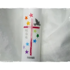 Taufkerze Mädchen, Jungen, 250x70mm, aus Wachs, made in Germany