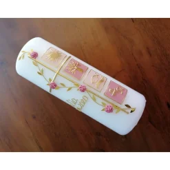 Taufkerze Mädchen- Kreuz - Junge - Kerze - Taufe - Handarbeit - keine Folie - inkl. Wachsbeschriftung