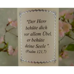 Taufkerze Mädchen Lebensbaum grün silber Baum des Lebens Regenbogen Namenskette Name Datum Spruch individualisierbar