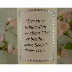 Taufkerze Mädchen Lebensbaum rosa silber Baum des Lebens Sterne Namenskette Name Datum Spruch individualisierbar
