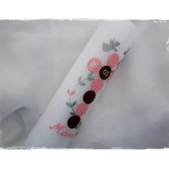Taufkerze Mädchen, rosa braun, verspielt