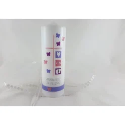 Taufkerze Mädchen, rosa, lila, verspielt, Schmetterling