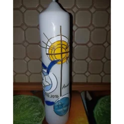 Taufkerze mit Kreisen incl. Namen und Datum