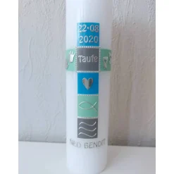 Taufkerze modern für Jungs