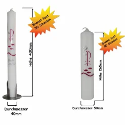 Taufkerze Pax, Fische und Wellen mit Schriftzug „Zur Taufe“, Taufkerze für Mädchen Jungen, personalisierbar