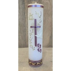 Taufkerze Perlmutt "Gold" 25x6 - verschiedene Farben -