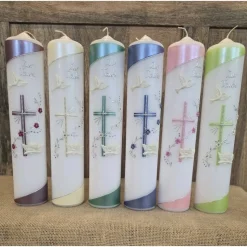 Taufkerze Perlmutt 30x6 - in verschiedenen Farben