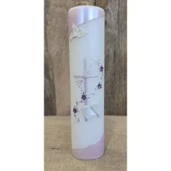 Taufkerze Perlmutt 25x6 in verschiedenen Farben.