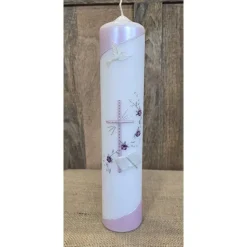 Taufkerze Perlmutt 30x6 in verschiedenen Farben