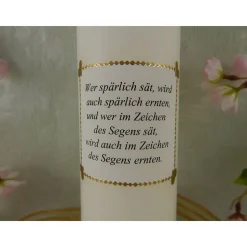 Taufkerze personalisiert mit Name & Datum – Handgemachte Unikatkerze zur Taufe