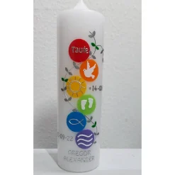 Taufkerze Regenbogen