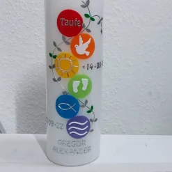 Taufkerze Regenbogen