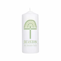 Taufkerze Regenbogen Kreuz Stumpe
