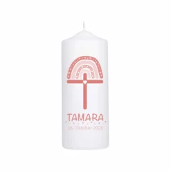 Taufkerze Regenbogen Kreuz Stumpe