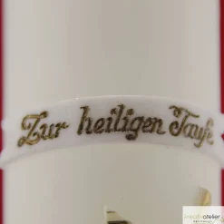 Taufkerze Regenbogen, Lebensweg und Kreuz, wunderschöne handverzierte schlanke Taufkerze für Jungen oder Mädchen