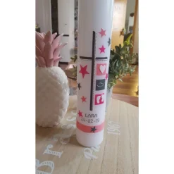 Taufkerze rosa / pink, für Mädchen, modern, 25 x 6 cm