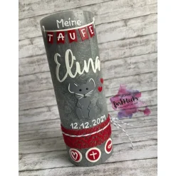 Taufkerze Rustik Maus