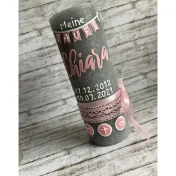 Taufkerze Rustik Mädchen