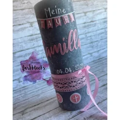 Taufkerze Rustik Mädchen