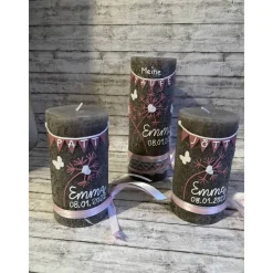 Taufkerze Rustik mit Patenkerzen