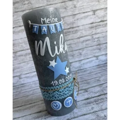 Taufkerze Rustik Stern