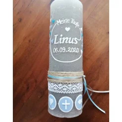 Taufkerze Rustikal Junge