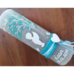 Taufkerze Rustikal Junge, Mädchen, Schutzengel, Engel